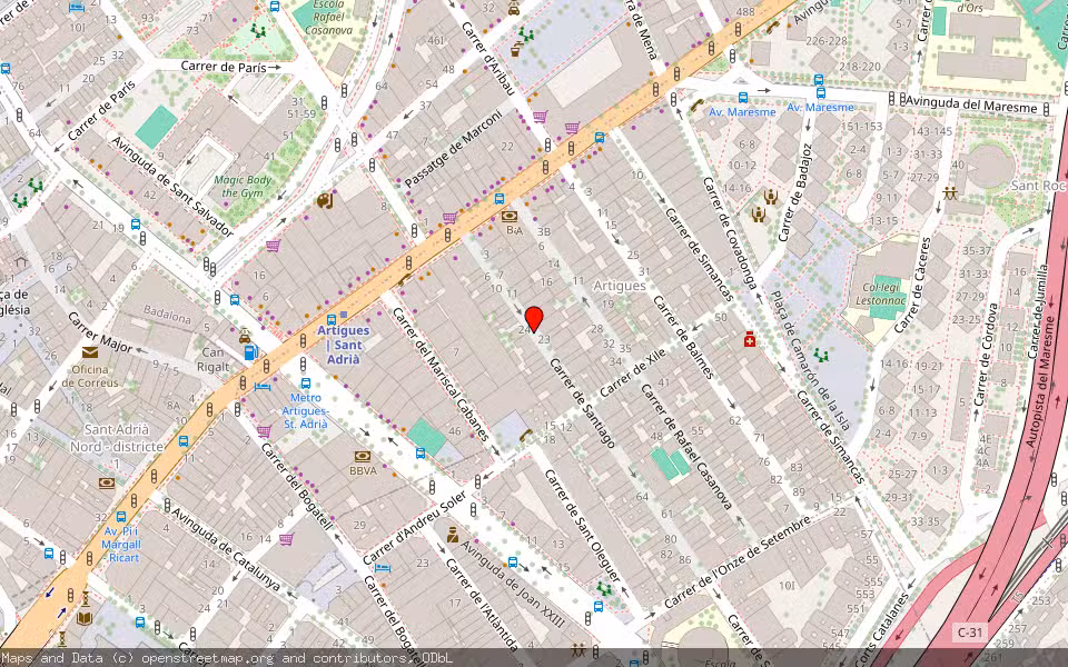 Mapa de Subasta Inmueble (Vivienda) en Badalona, Barcelona