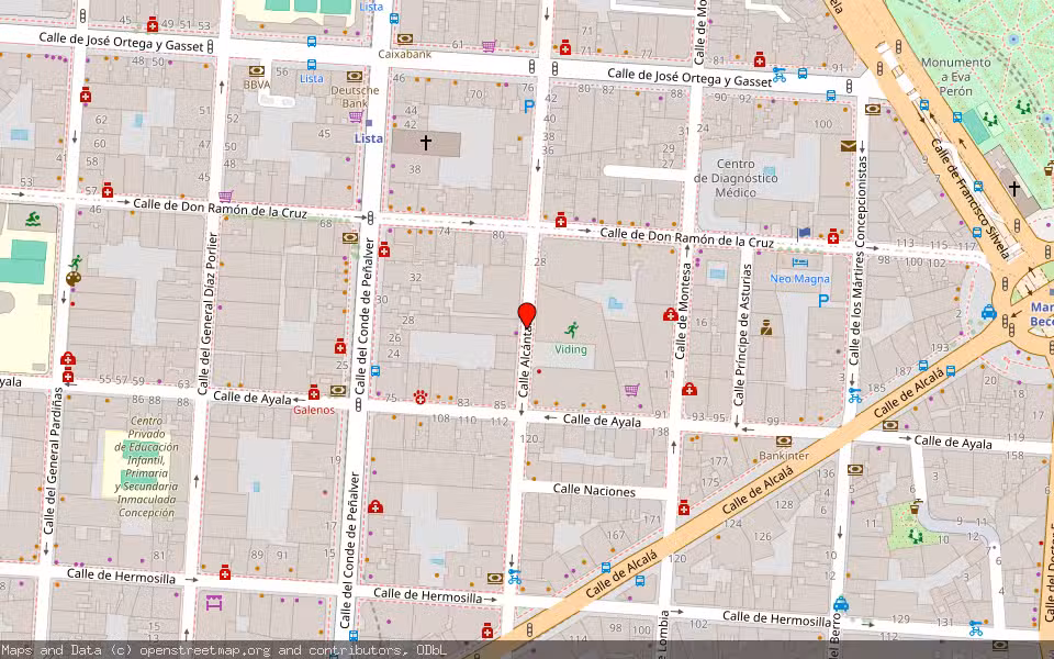 Mapa de Subasta Inmueble (Vivienda) en Madrid