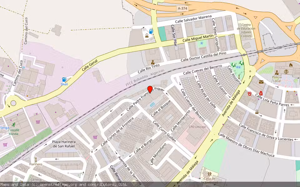 Mapa de Subasta Inmueble (Local comercial) en Ronda, Málaga
