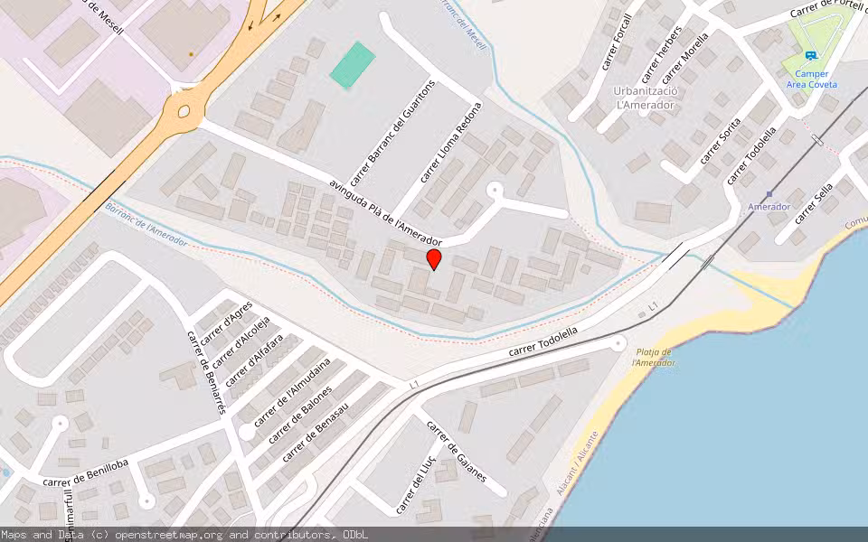 Mapa de Subasta Inmueble (Vivienda) en El Campello, Alicante/Alacant