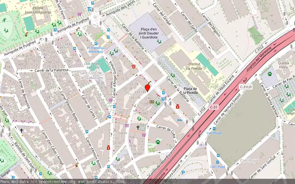 Mapa de Subasta Inmueble (Vivienda) en Badalona, Barcelona