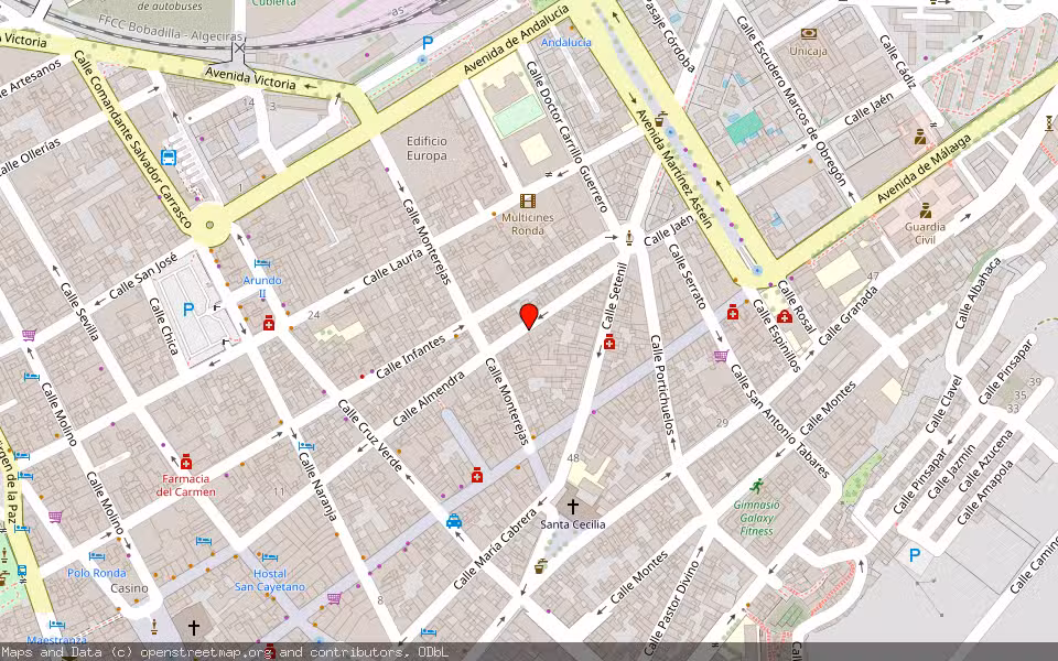 Mapa de Subasta Inmueble (Local comercial) en Ronda, Málaga