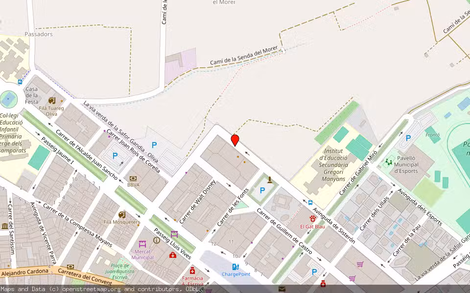 Mapa de Subasta Inmueble (Vivienda) en Oliva, Valencia/València