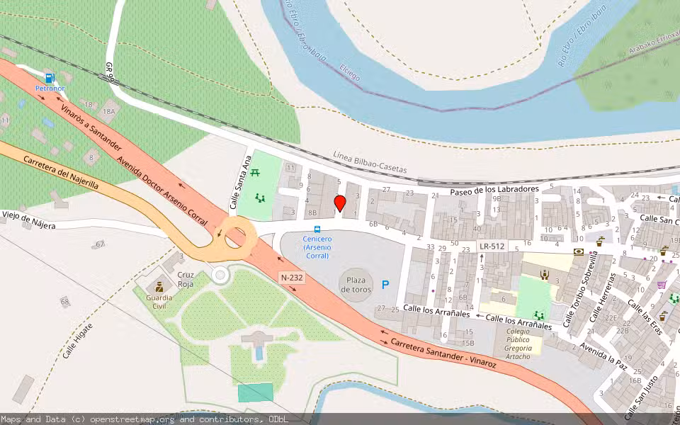 Mapa de Subasta Inmueble (Trastero) en Cenicero, La Rioja