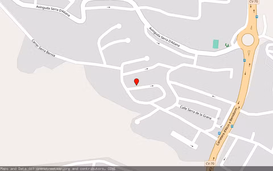 Mapa de Subasta Inmueble (Garaje) en La Nucia, Alicante/Alacant