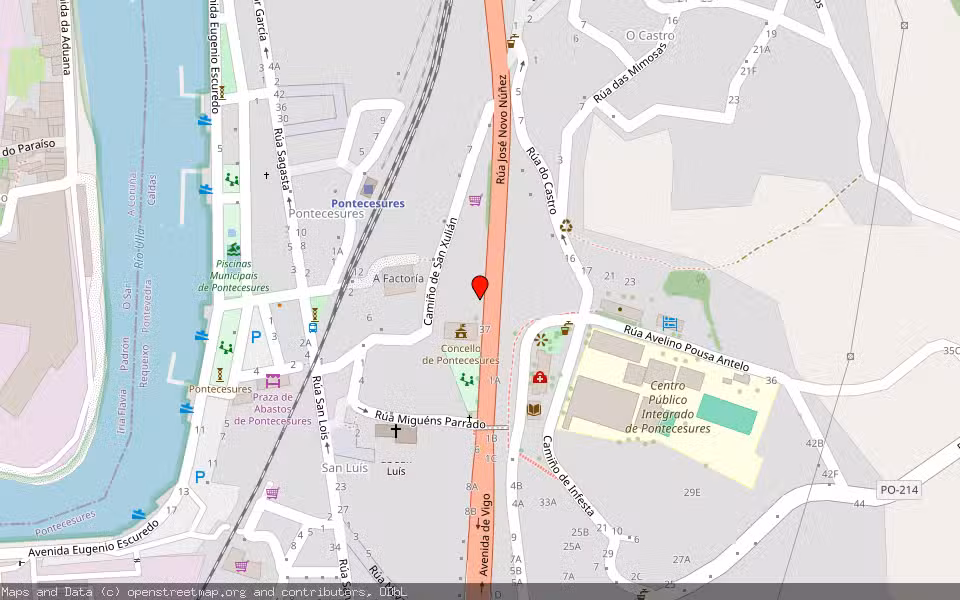 Mapa de Subasta Inmueble (Vivienda) en Pontecesures, Pontevedra