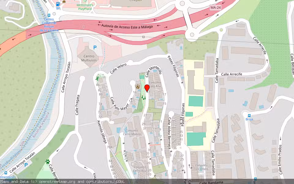 Mapa de Subasta Inmueble (Vivienda) en Rincon De La Victoria, Málaga