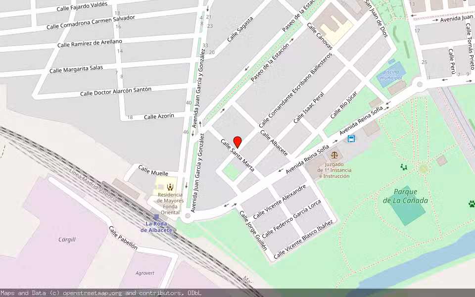Mapa de Subasta Inmueble (Vivienda) en La Roda, Albacete