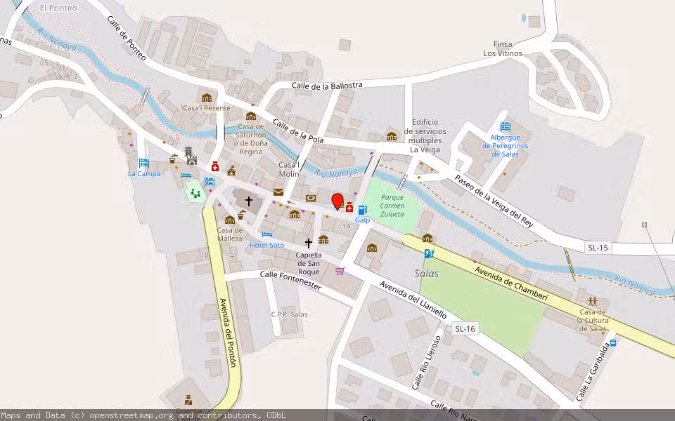 Mapa de Subasta Inmueble (Vivienda) en Salas, Asturias