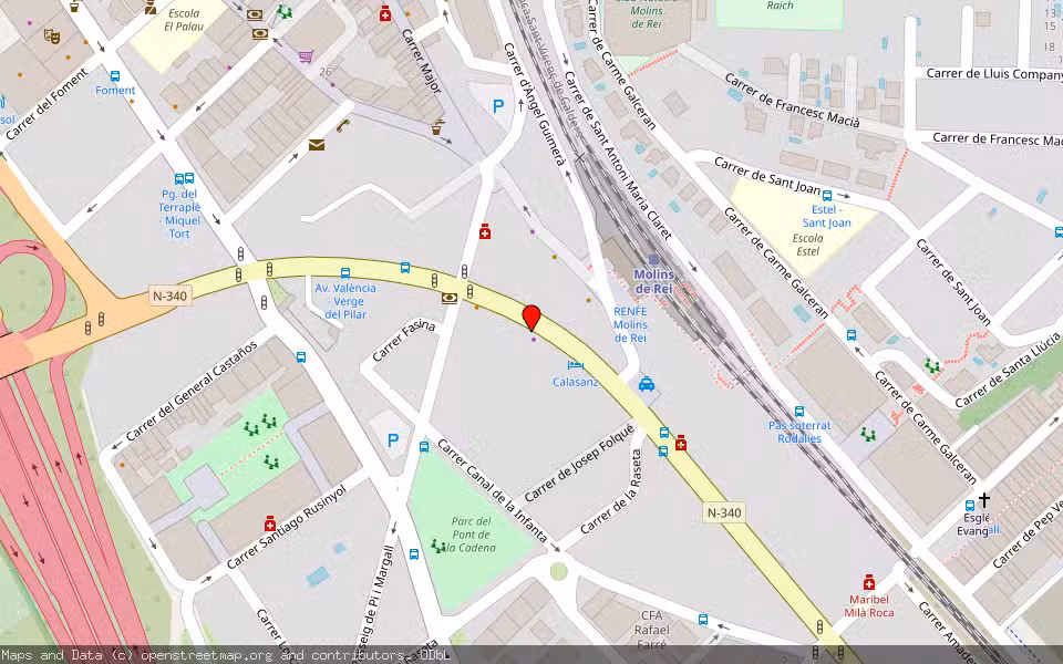 Mapa de Subasta Inmueble (Trastero) en Molins De Rei, Barcelona