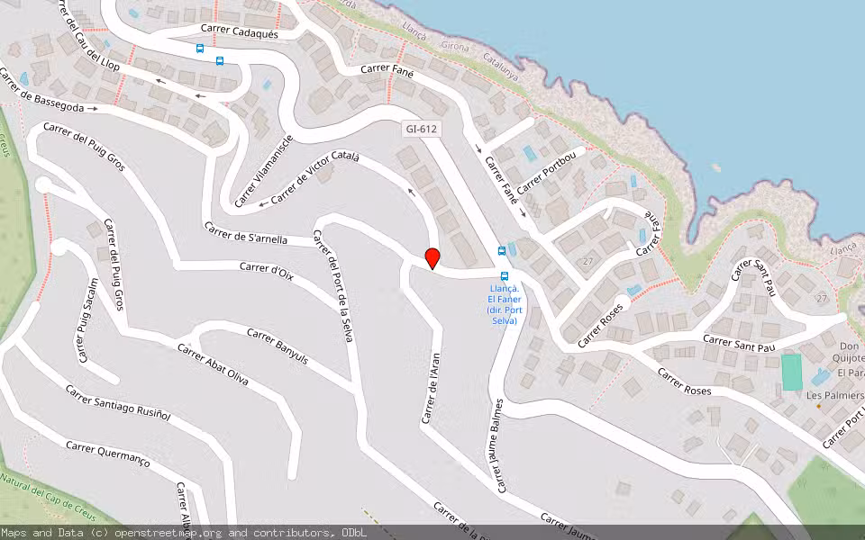 Mapa de Subasta Inmueble (Vivienda) en El Port De La Selva, Girona