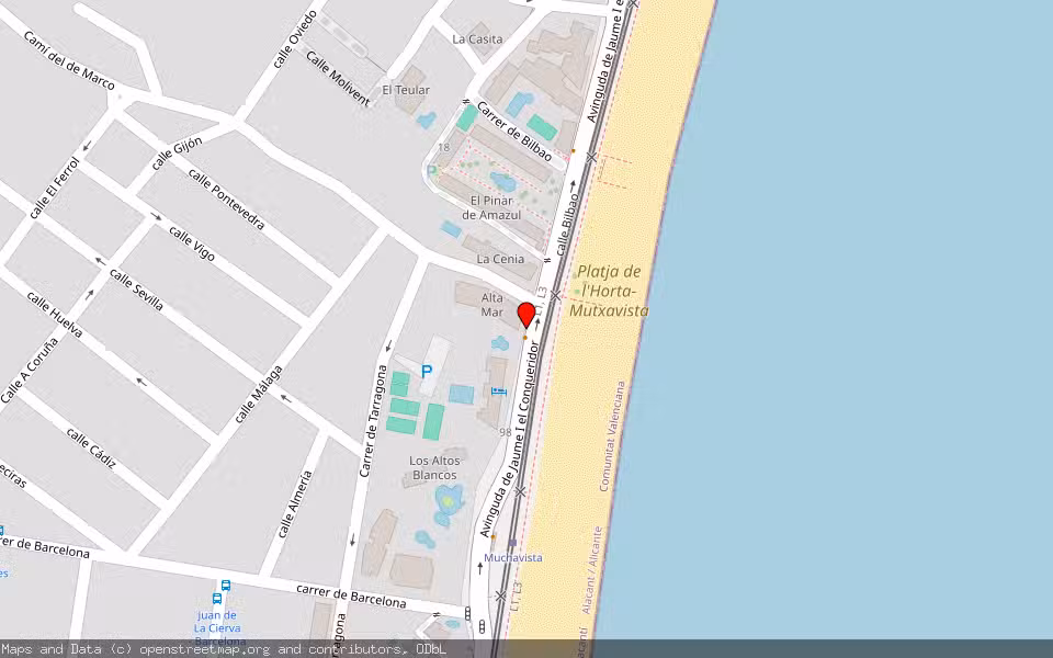 Mapa de Subasta Inmueble (Garaje) en El Campello, Alicante/Alacant