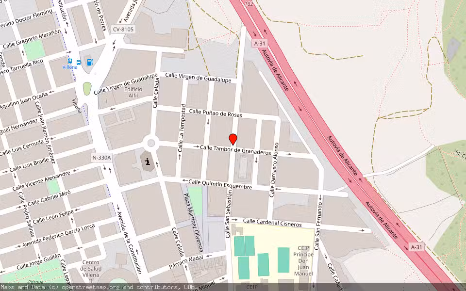 Mapa de Subasta Inmueble (Garaje) en Villena, Alicante/Alacant