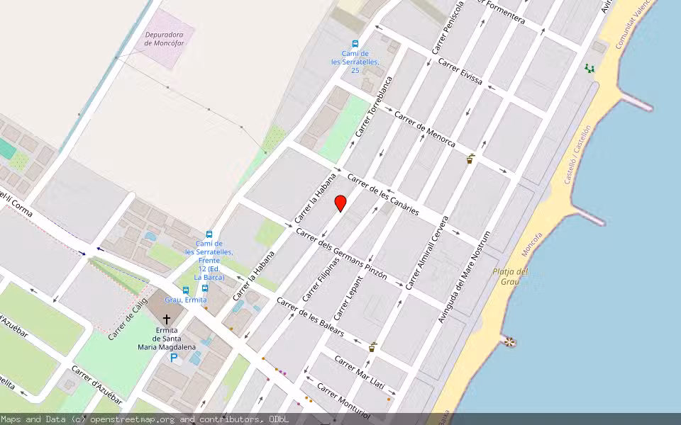 Mapa de Subasta Inmueble (Garaje) en Moncofa, Castellón/Castelló