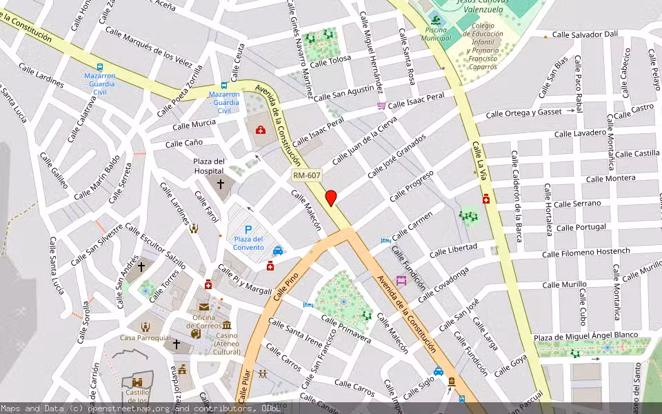 Mapa de Subasta Inmueble (Vivienda) en Mazarrón, Murcia