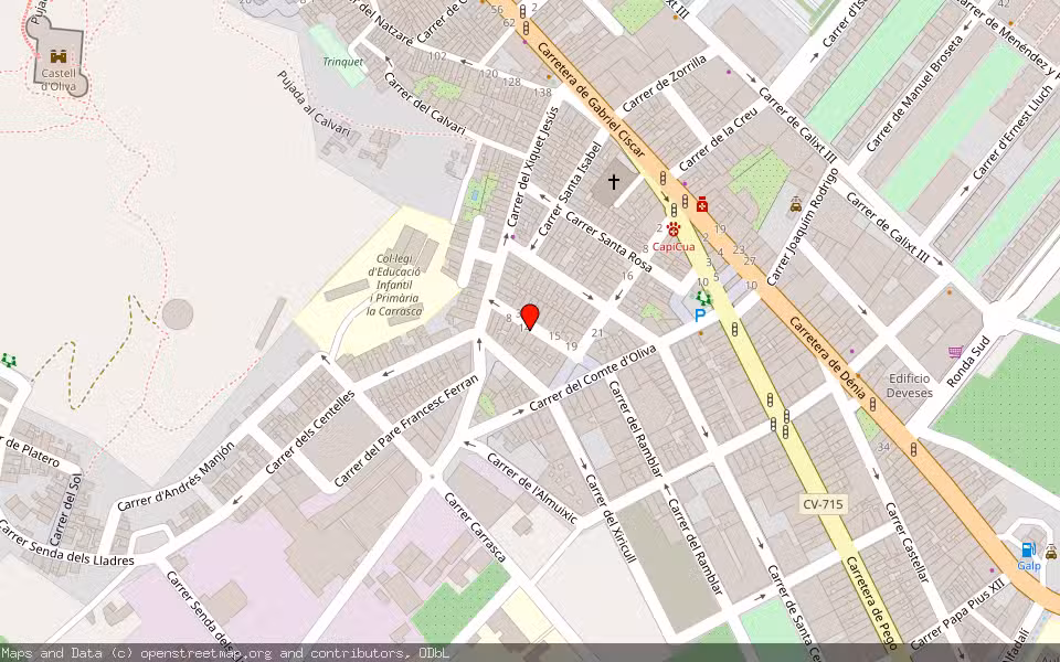 Mapa de Subasta Inmueble (Vivienda) en Oliva, Valencia/València