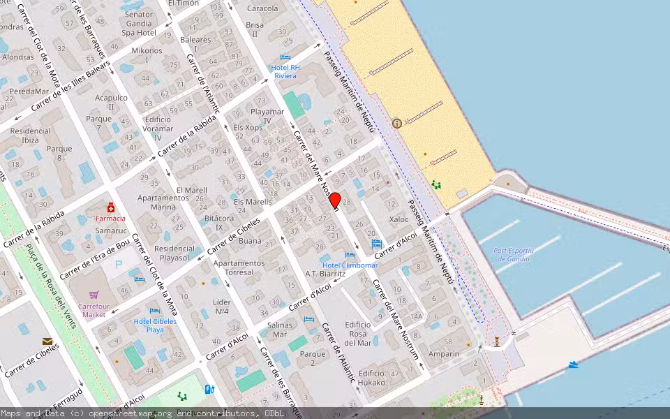 Mapa de Subasta Inmueble (Vivienda) en Gandia, Valencia/València