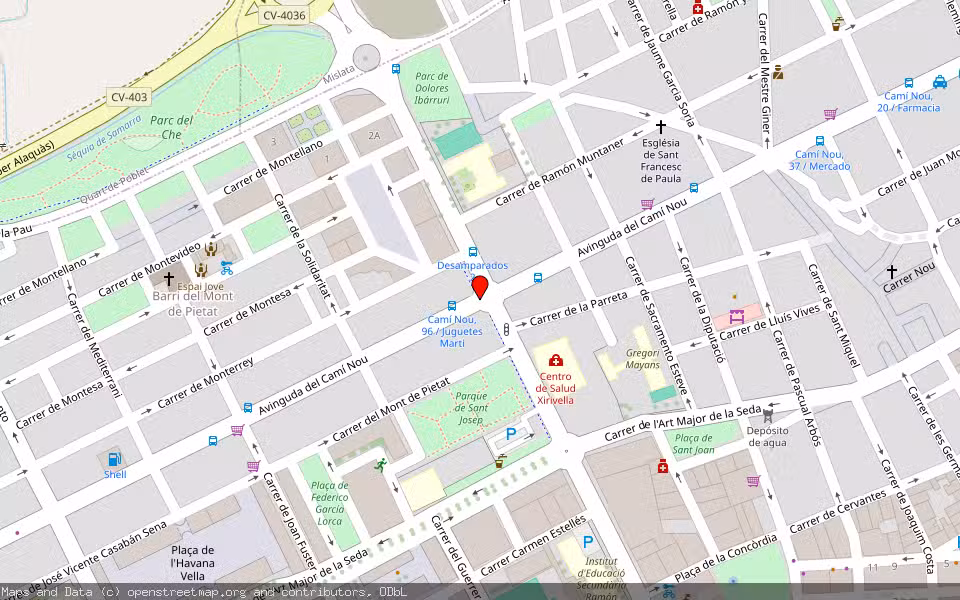 Mapa de Subasta Inmueble (Vivienda) en Xirivella, Valencia/València