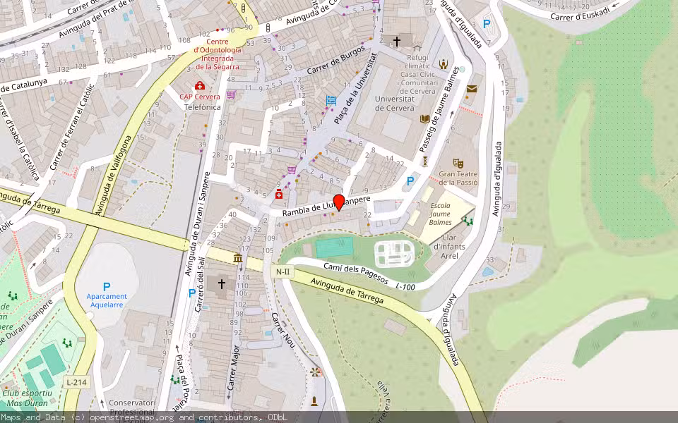 Mapa de Subasta Inmueble (Local comercial) en Cervera, Lleida