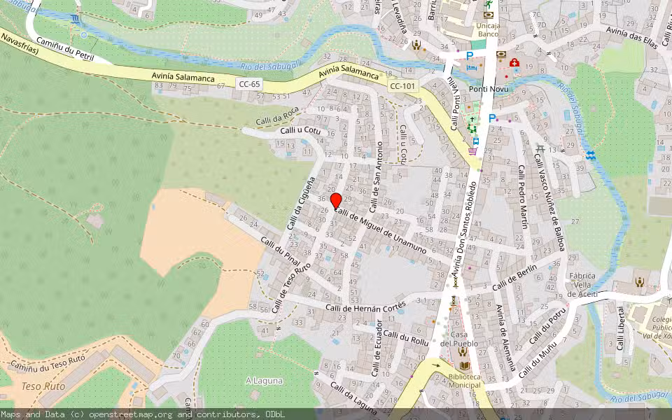 Mapa de Subasta Inmueble (Vivienda) en Valverde Del Fresno, Cáceres