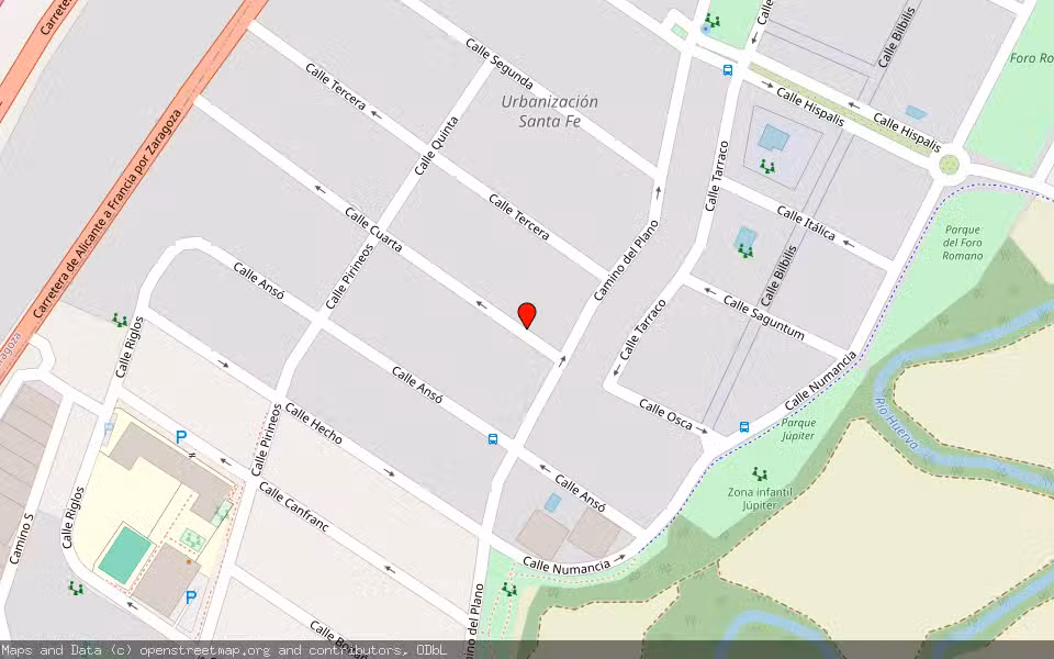 Mapa de Subasta Inmueble (Vivienda) en Cuarte De Huerva, Zaragoza