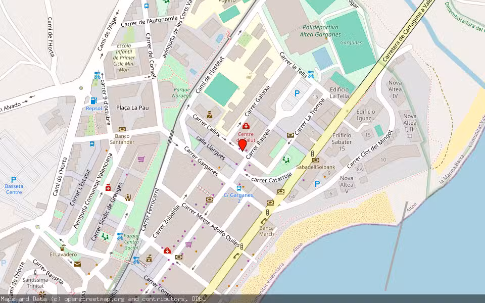 Mapa de Subasta Inmueble (Garaje) en Altea, Alicante/Alacant