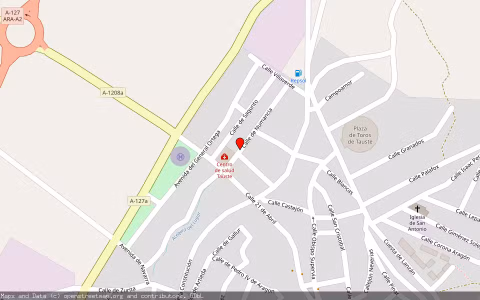 Mapa de Subasta Inmueble (Vivienda) en Tauste, Zaragoza