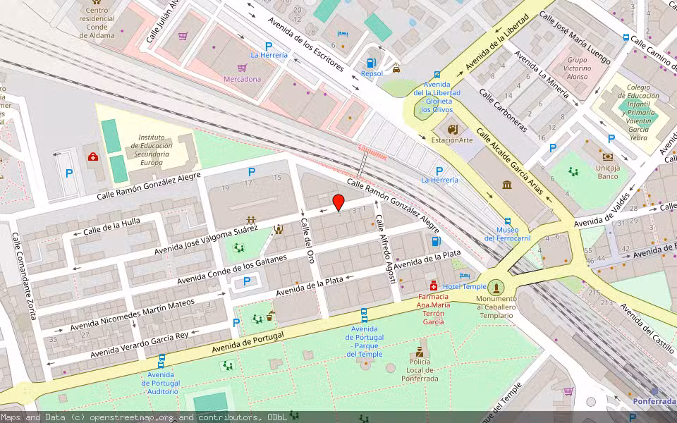 Mapa de Subasta Inmueble (Garaje) en Ponferrada, León