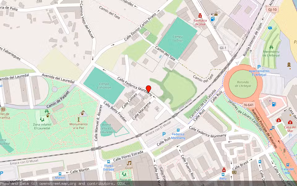 Mapa de Subasta Inmueble (Vivienda) en Gijón, Asturias