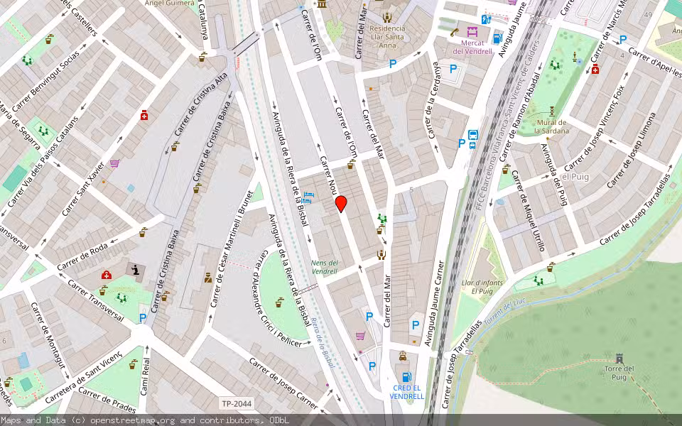 Mapa de Subasta Inmueble (Vivienda) en El Vendrell, Tarragona