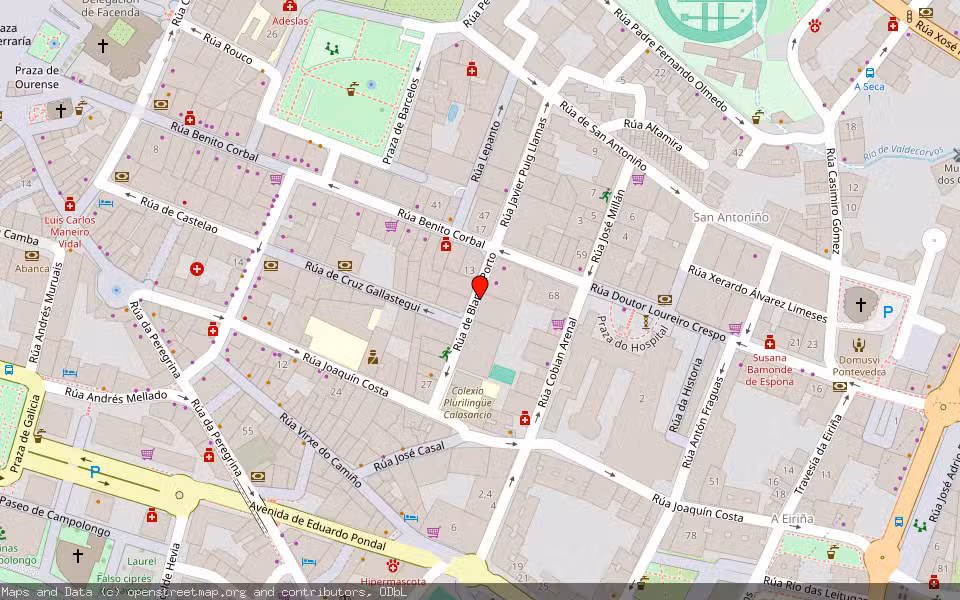 Mapa de Subasta Inmueble (Garaje) en Pontevedra