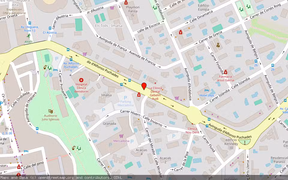 Mapa de Subasta Inmueble (Garaje) en Benidorm, Alicante/Alacant