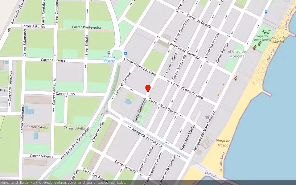 Mapa de Subasta Inmueble (Garaje) en Moncofa, Castellón/Castelló