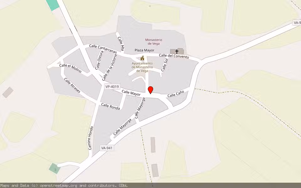 Mapa de Subasta Inmueble (Solar) en Monasterio De Vega, Valladolid