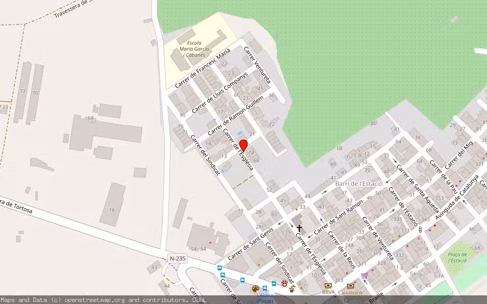 Mapa de Subasta Inmueble (Vivienda) en L'aldea, Tarragona