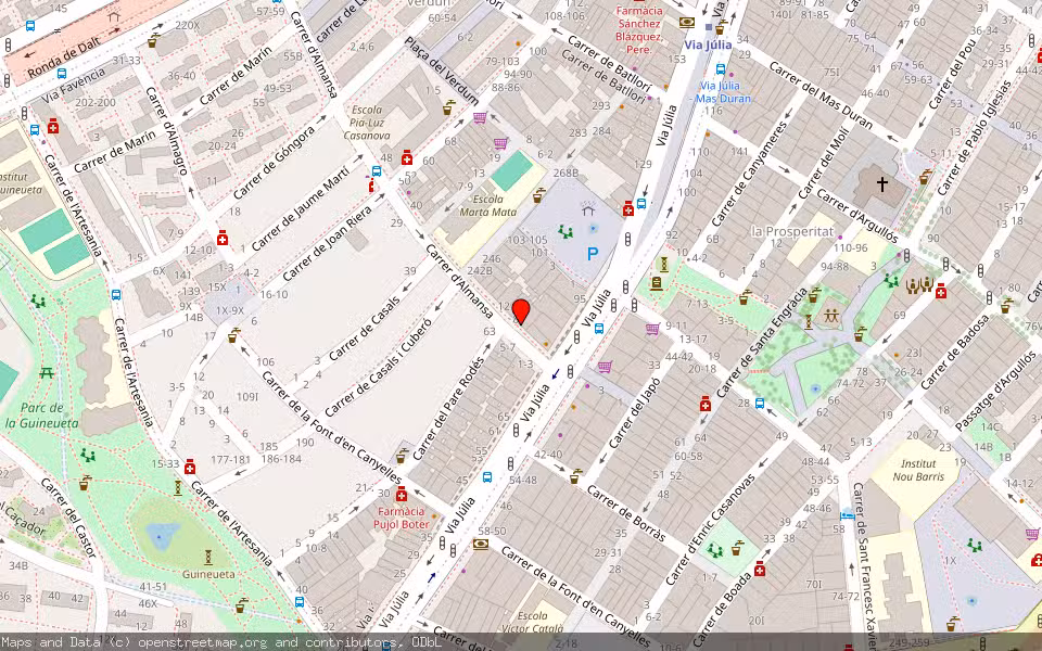 Mapa de Subasta Inmueble (Vivienda) en Barcelona