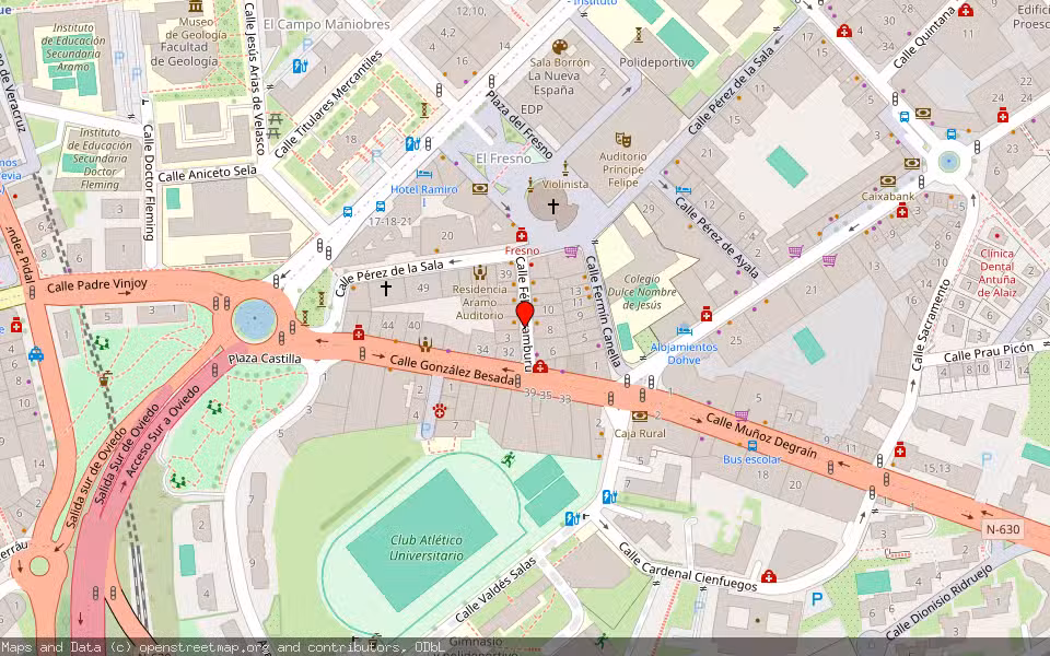 Mapa de Subasta Inmueble (Local comercial) en Oviedo, Asturias