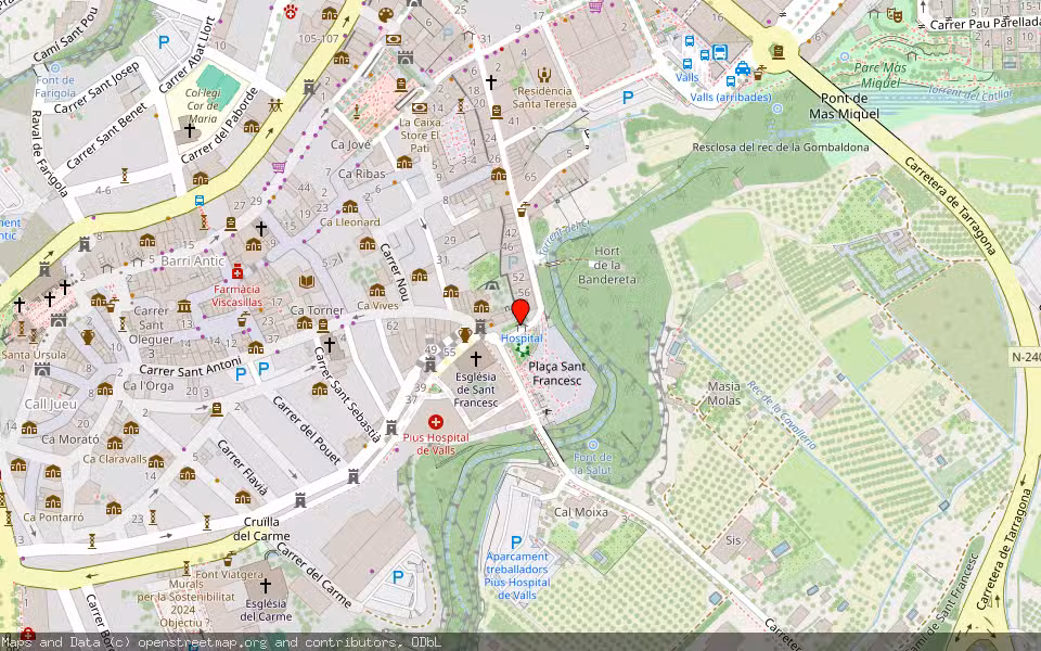 Mapa de Subasta Inmueble (Vivienda) en Valls, Tarragona