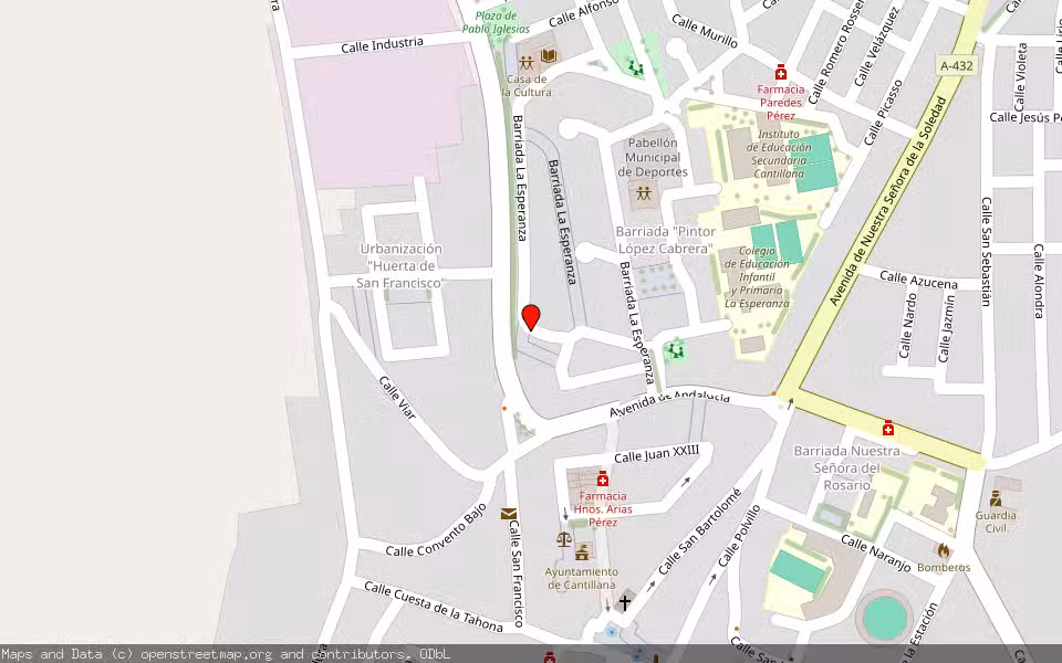 Mapa de Subasta Inmueble (Trastero) en Cantillana, Sevilla