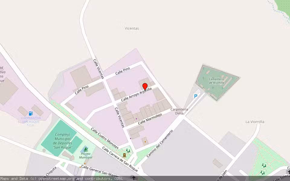 Mapa de Subasta Inmueble (Nave industrial) en Arjonilla, Jaén