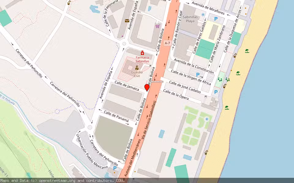 Mapa de Subasta Inmueble (Local comercial) en Manilva, Málaga