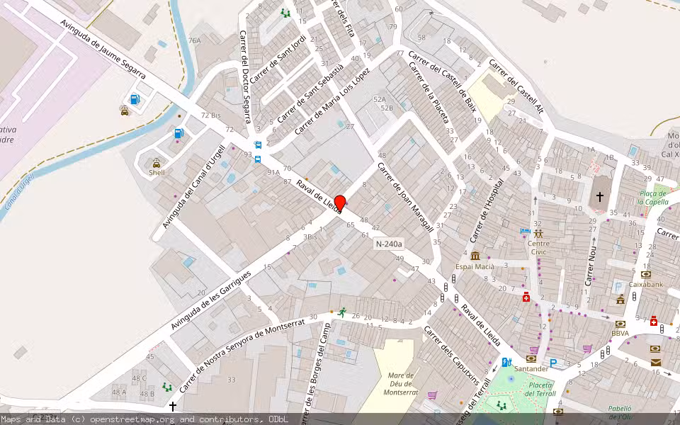 Mapa de Subasta Inmueble (Vivienda) en Les Borges Blanques, Lleida