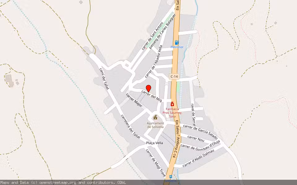 Mapa de Subasta Inmueble (Vivienda) en Solivella, Tarragona