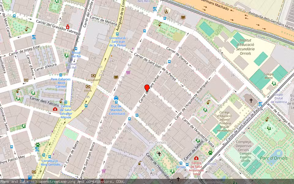 Mapa de Subasta Inmueble (Vivienda) en Valencia, Valencia/València