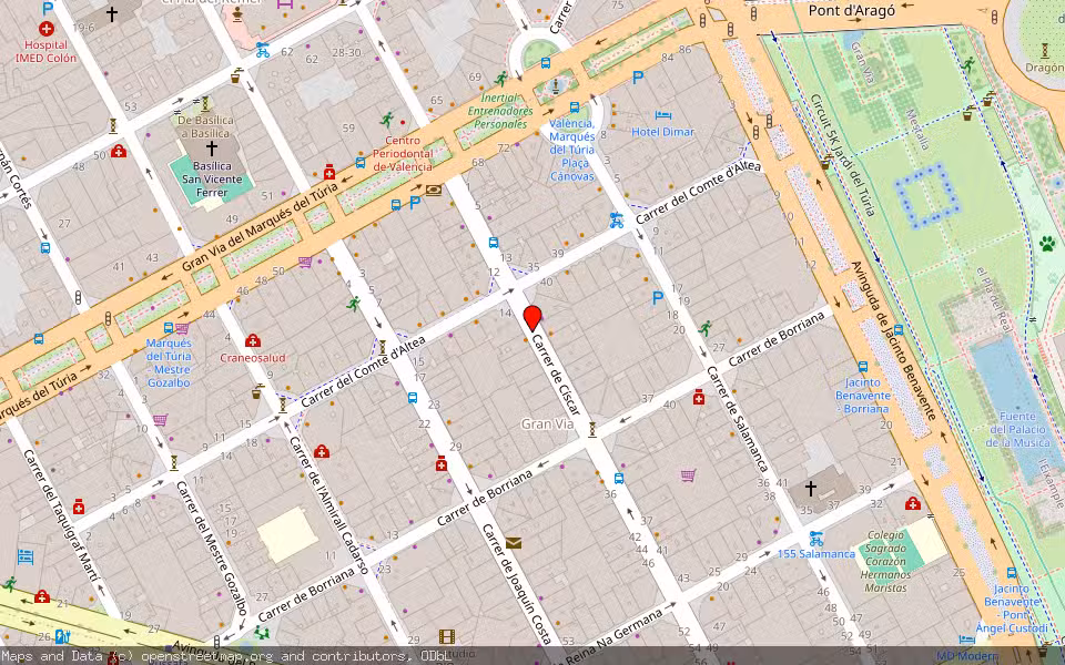 Mapa de Subasta Inmueble (Garaje) en Valencia, Valencia/València