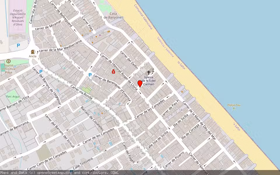 Mapa de Subasta Inmueble (Vivienda) en Oliva, Valencia/València