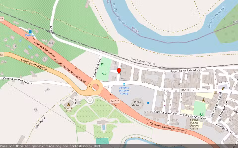 Mapa de Subasta Inmueble (Garaje) en Cenicero, La Rioja