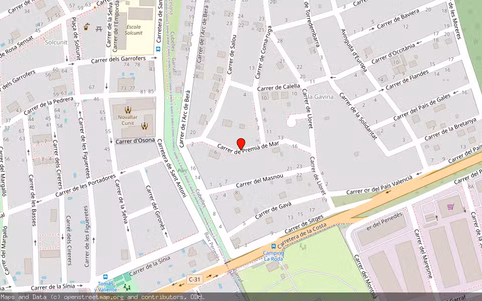 Mapa de Subasta Inmueble (Vivienda) en Cubelles, Barcelona