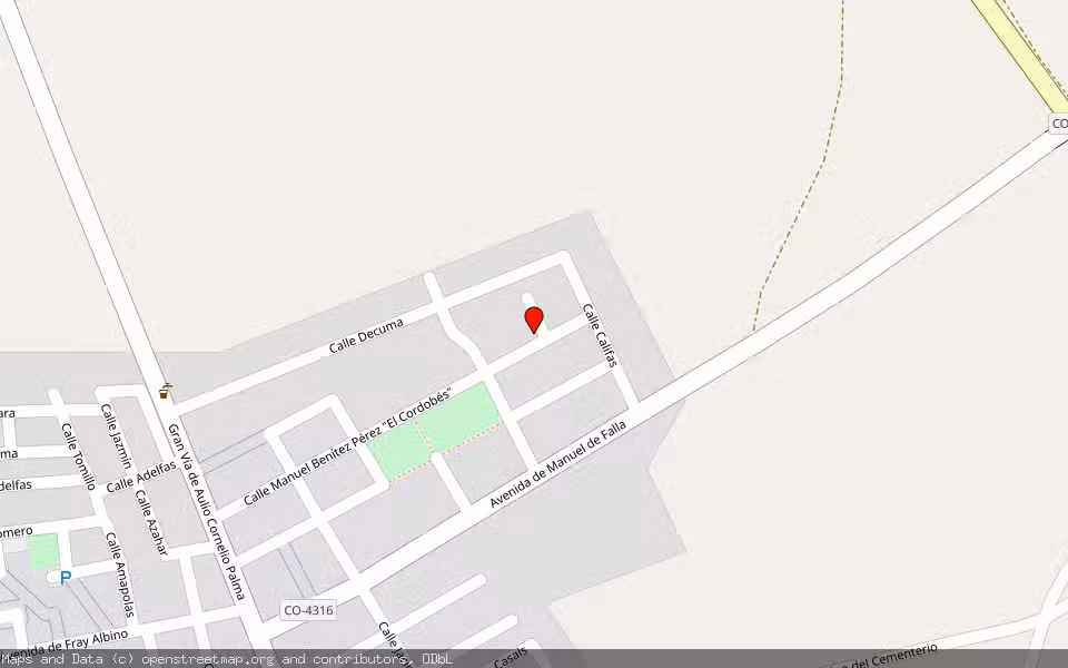 Mapa de Subasta Inmueble (Solar) en Palma Del Rio, Córdoba