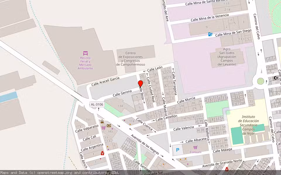 Mapa de Subasta Inmueble (Vivienda) en Níjar, Almería